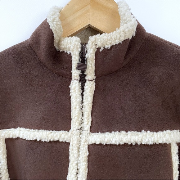 NWT Hanna Andersson Sherpa Jacket Size 90 (US 3) Brown Cozy Fleece Lined Coat - Picture 4 of 7